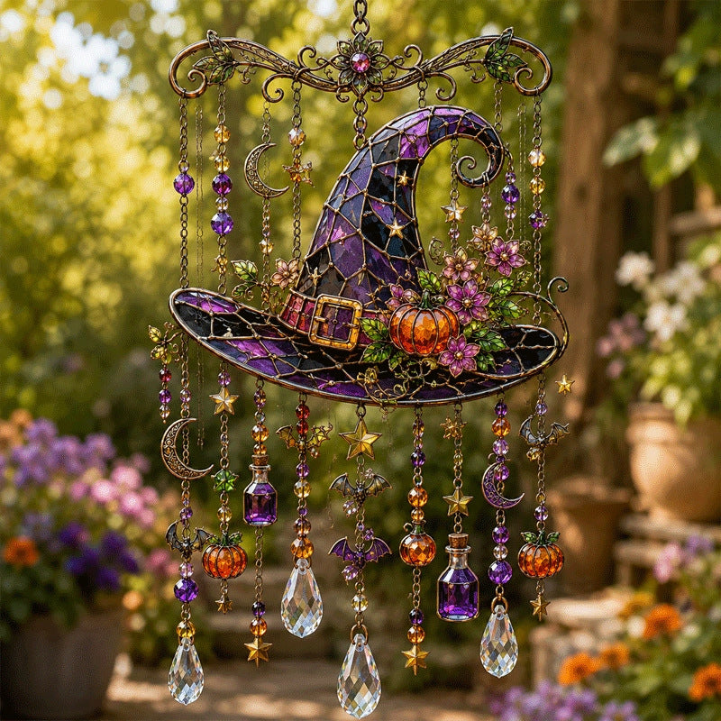 💥LAST DAY SALE 💥🔥 Halloween Glass Suncatcher Wind Chime