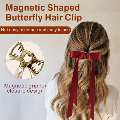 Magnetic Bow Clip-Seamless 2-in-1 Design for Salon, Home & Everyday Hair styling, Intuitive, No Slip