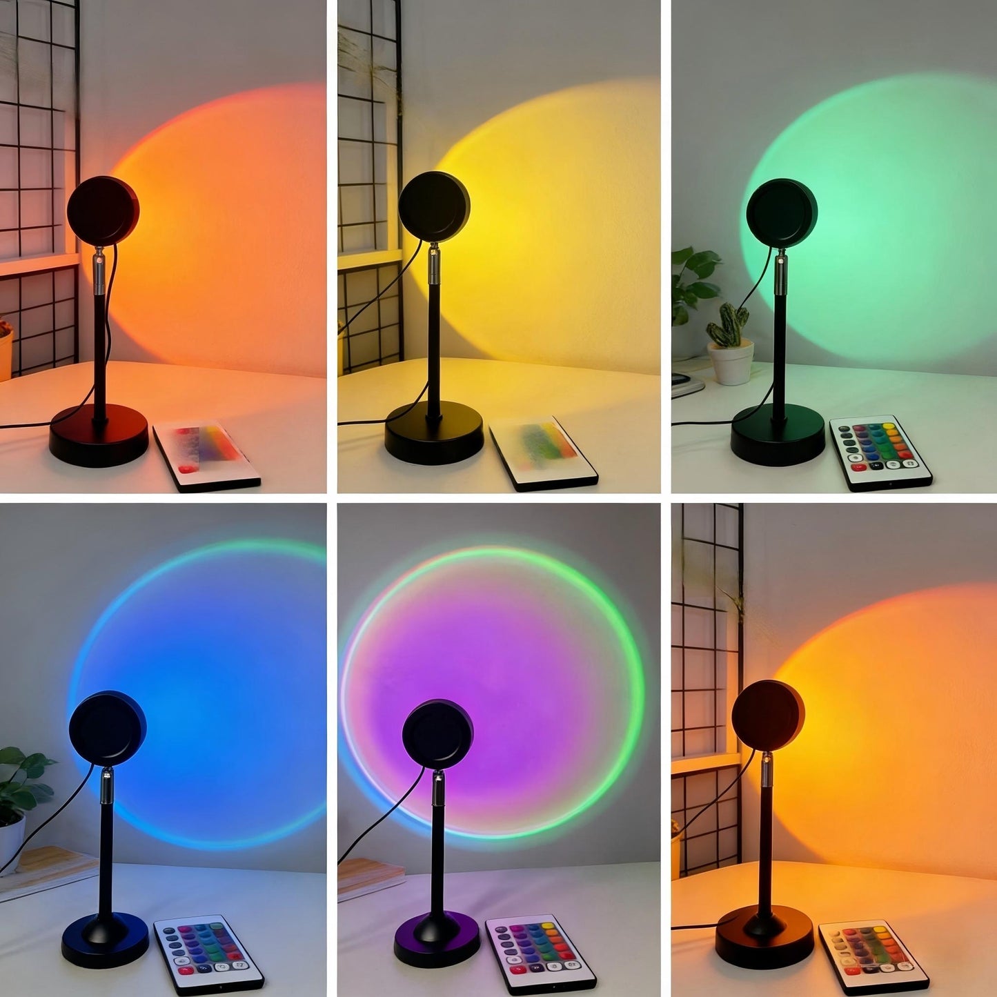 🔥Sunset Lamp Projector Light 16 RGB Colors 180° Rotatable Atmosphere Light