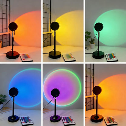 🔥Sunset Lamp Projector Light 16 RGB Colors 180° Rotatable Atmosphere Light