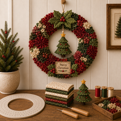 🎄 Christmas Classics Fabric Wreath DIY Kit