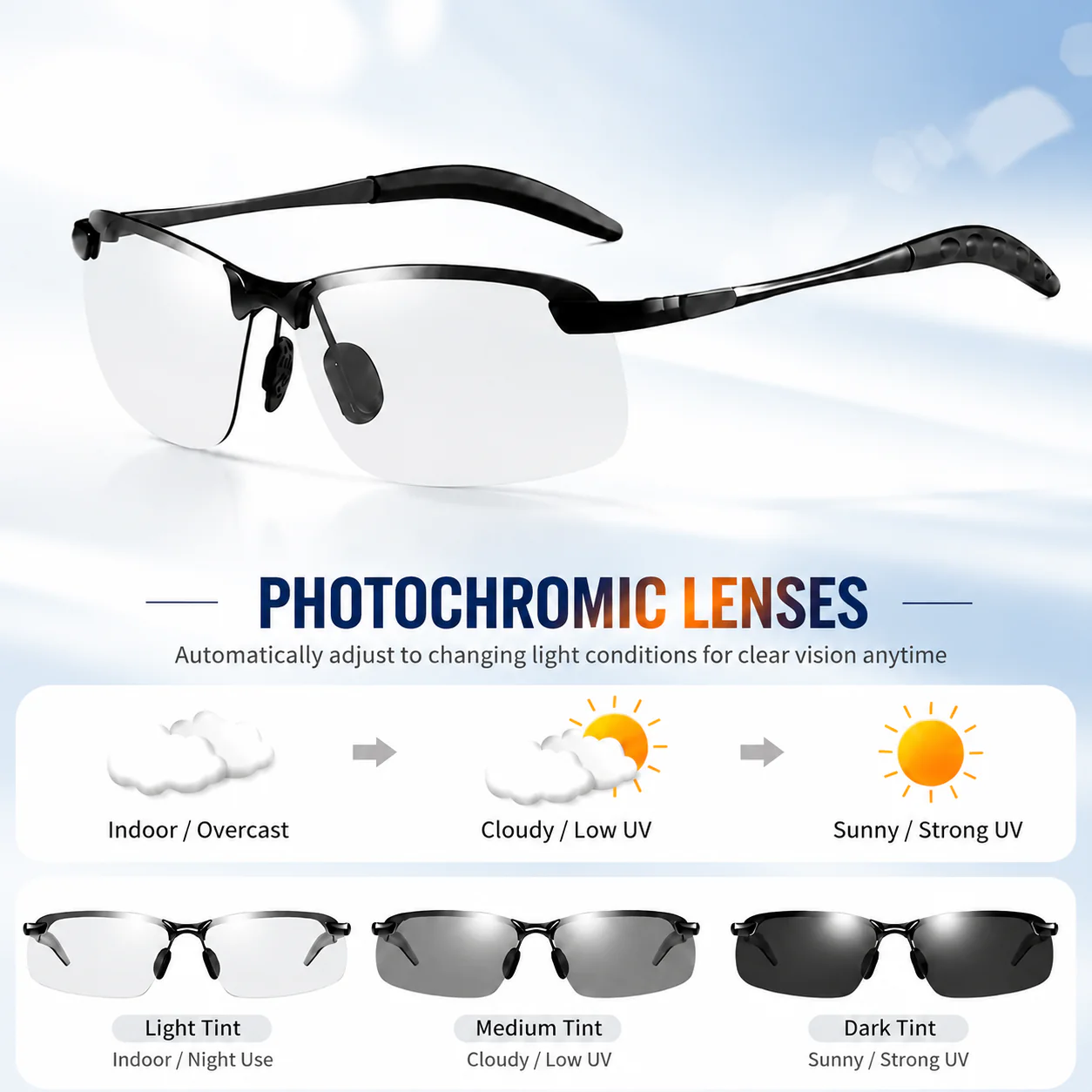 Summervibes Unisex Fashion Polarized Sunglasses, UV4o0 Anti Blue Light Sun Glasses for Photography Hiking Beach Outdoor