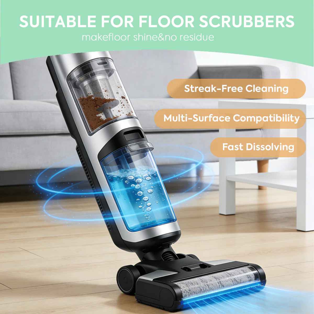 Floor Cleaning Tablets Multi-Surface Cleaner for Hardwood Laminate Tile & RV Walls Antibacterial Deodorization Maintenance