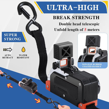 🔧 Dual-End Retractable Ratchet Straps 🛻