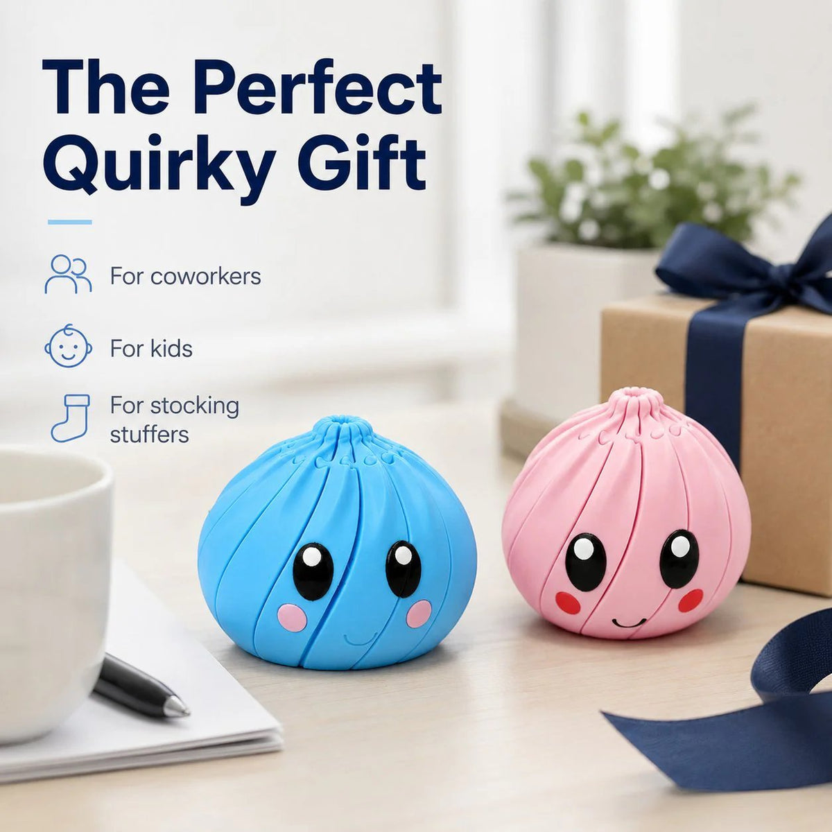 💯🌀 3D Printed Telescopic Fidget Dumpling - Cute Kawaii Collapsible Spiral Desk Toy & Stress Reliever
