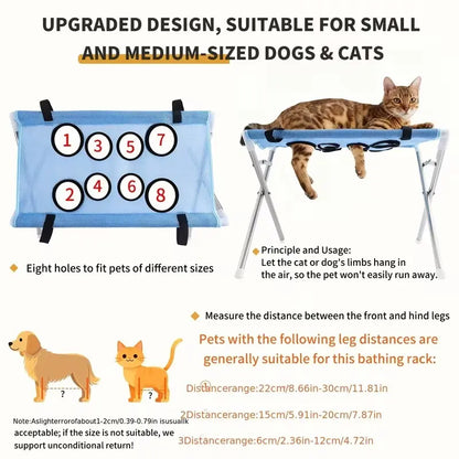 🐱🐶Multi-Functional Pet Grooming Hammock with Bath Support Rack for Cat & Dog Care