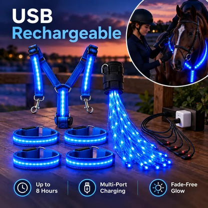 🔥HOT SALE 49% OFF - 🌟 LED Equestrian Glow Safety Kit | Ride Safely Beyond Sunset 🐎