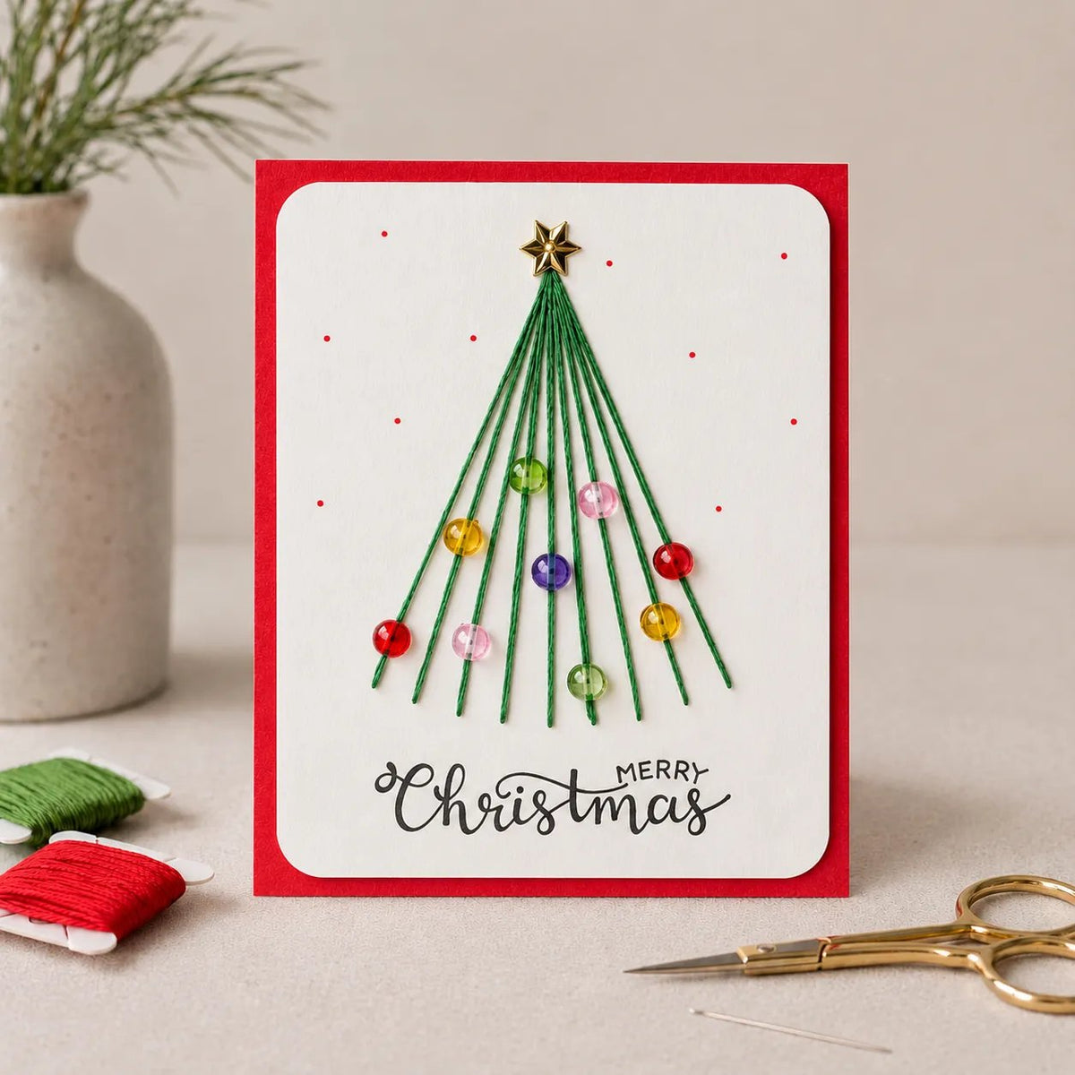 🎁Last Day 50% OFF - Merry & Bright Beginner-Friendly Christmas DIY Card Kit (6 Cards)