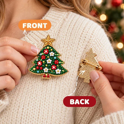 🎄 DIY Diamond Painting Christmas Brooch Kit — 6-Piece Make & Wear Craft Set ✨