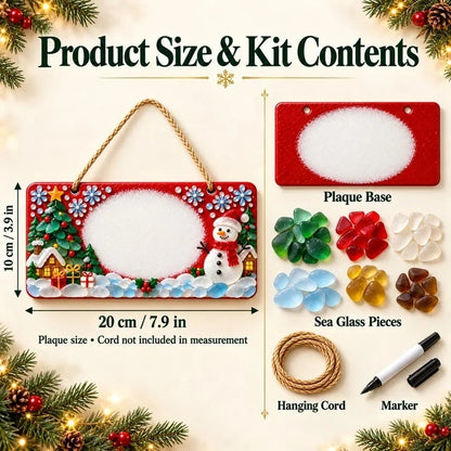 🎄 Beginner-Friendly DIY Sea Glass Christmas Hanging Sign Kit | 8 Festive Designs with Handwritten Personalization ✍️