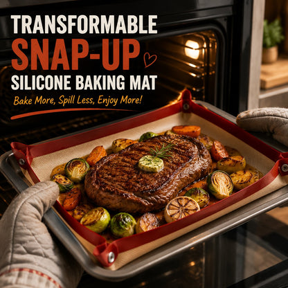 🍪Transformable Snap‑Up Silicone Baking Mat🍗♻️