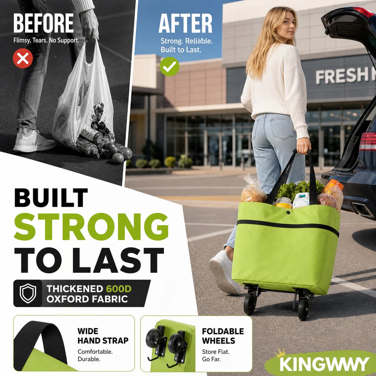 🔥HOT SALE 50% OFF - Foldable 2-in-1 Shopping Bag