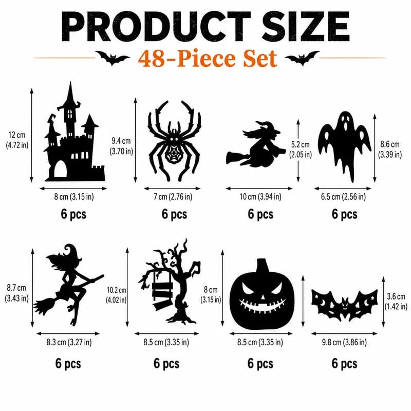🎃 Halloween LED Silhouette Wall Light Stickers – Spooky Glow Made Easy! 👻✨