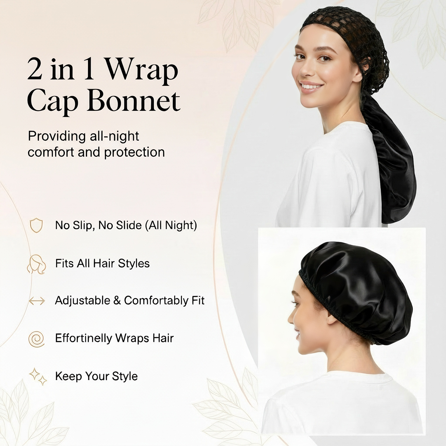 Silkissy-2 in1 Wrap Cap Bonnet