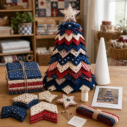 🔥Last Day 50% OFF - 🎄Christmas Tree Quilt Kit DIY Easy Layered Fabric Holiday Décor