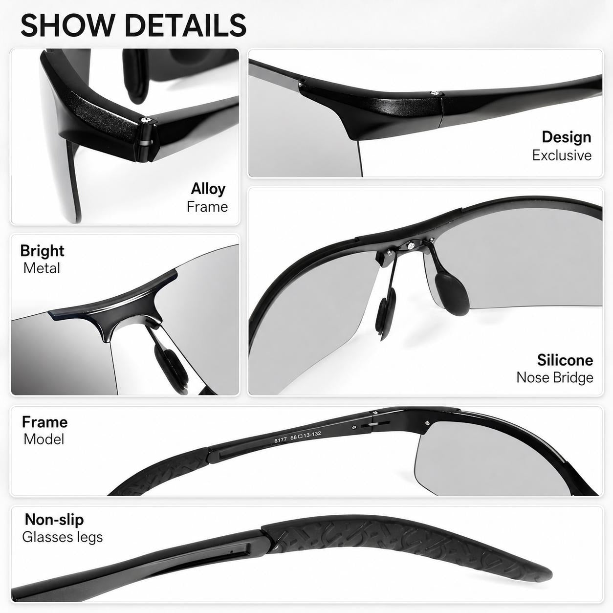 Summervibes Unisex Fashion Polarized Sunglasses, UV4o0 Anti Blue Light Sun Glasses for Photography Hiking Beach Outdoor