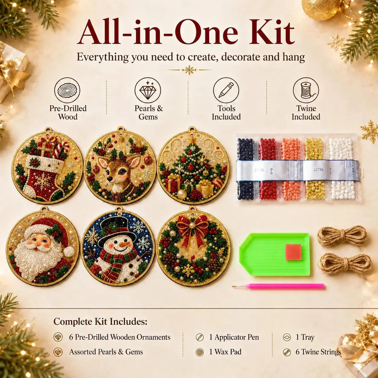 🎄🎉Christmas DIY Diamond Painting Ornaments Kit