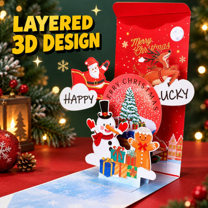🎁3D Christmas Money Gift Card （Two types, ten-pack）