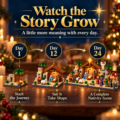 ⛪✝️Nativity Advent Calendar – 24-Day Buildable Christmas Nativity Set