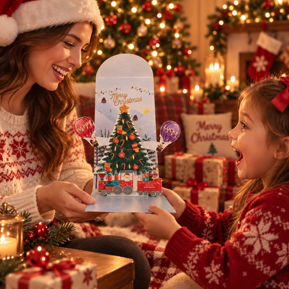 🎁3D Christmas Money Gift Card （Two types, ten-pack）