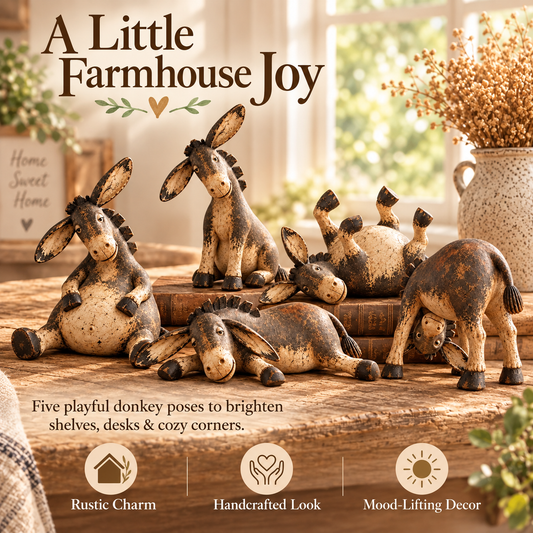 🏡🌾Whimsical Rustic Donkey Figurine