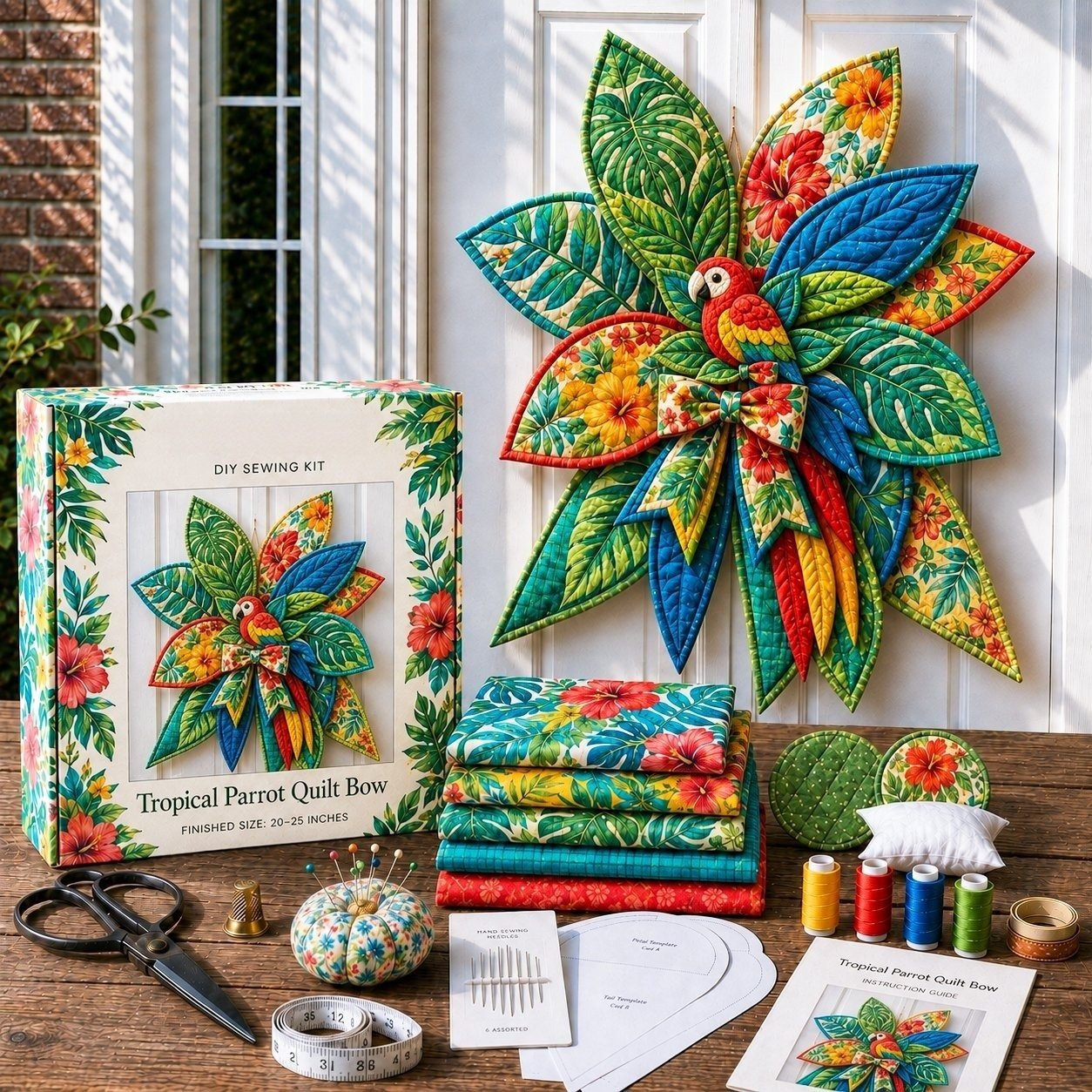 ⏳ Last Day 49% OFF – 🎀 Beginner-Friendly Oversized Quilted Bow Sewing Kit