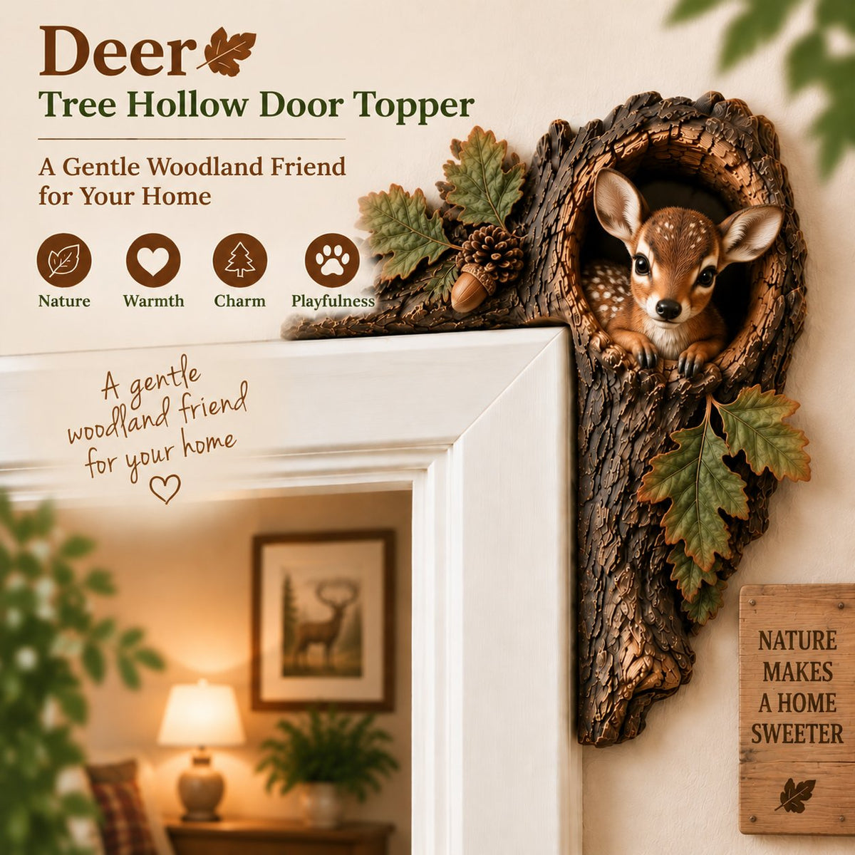 ⏰LAST DAY 50% OFF 🐿️ 3D Chipmunk Tree Hollow Door Topper