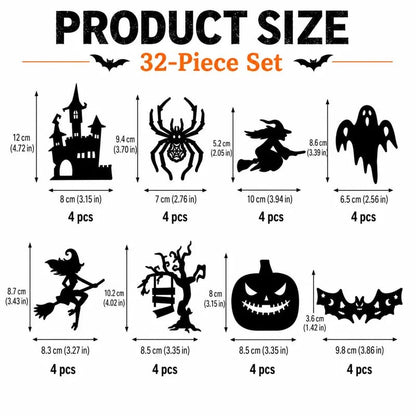 🎃 Halloween LED Silhouette Wall Light Stickers – Spooky Glow Made Easy! 👻✨