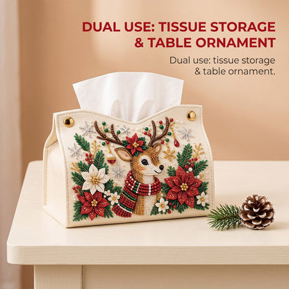 DIY Christmas Diamond Painting Tissue Box Special-Shaped Pearl Rhinestones Handmade Holiday Home Decor Craft Kit