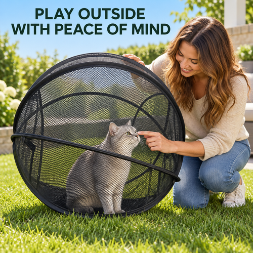 🐱 FreshAir Cat Haven™ – Pop-Up Mesh Playpen