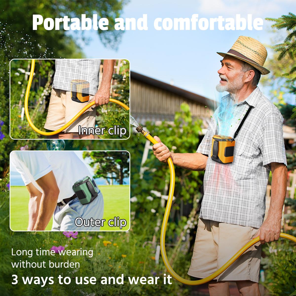 🔥3-in-1 Waist Fan with Flashlight Power Bank Portable🌊