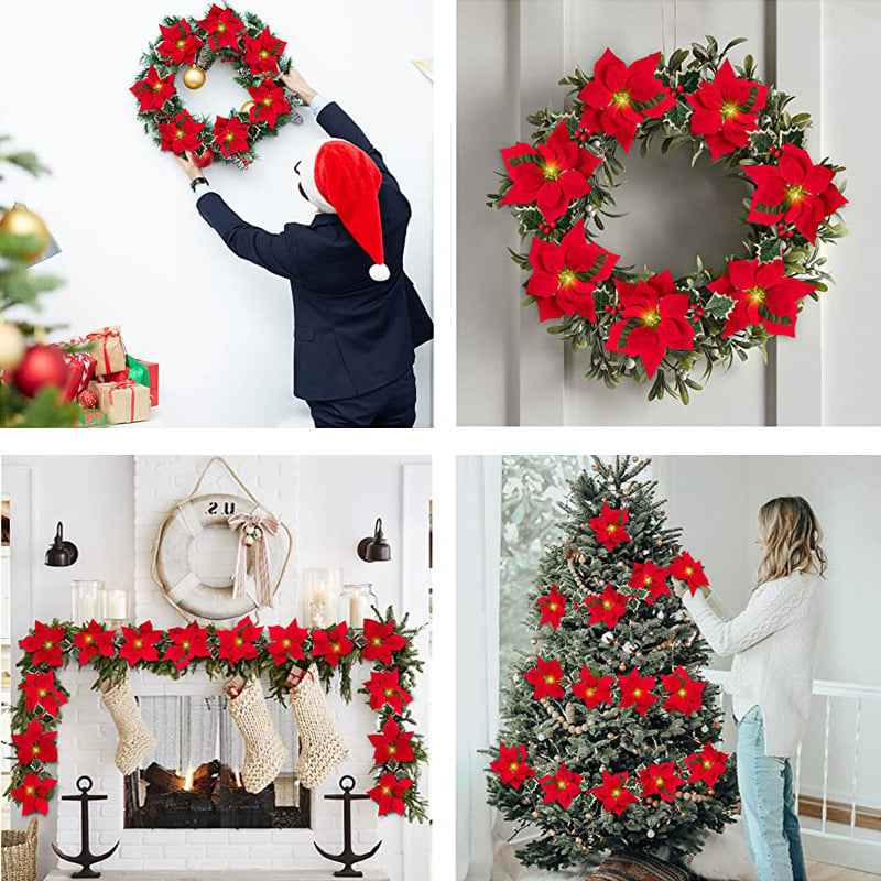 🎄5K+ people purchased it in the past week.✨ Christmas Poinsettia LED Garland String Lights