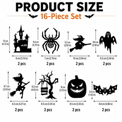 🎃 Halloween LED Silhouette Wall Light Stickers – Spooky Glow Made Easy! 👻✨
