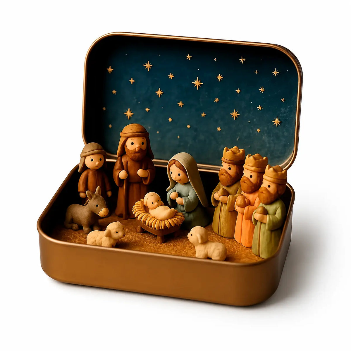 Pocket-Size Mini Nativity Scene Set with Storage Box🙏🎁