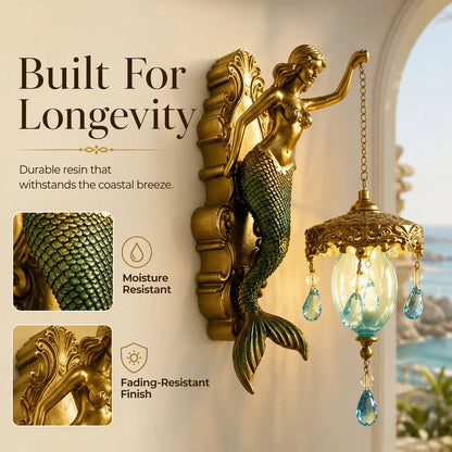⏳HOT SALE 62% OFF!!🌊Antique Gold Coastal Mermaid Wall Light 🧜‍♀️✨  Hand-Painted Vintage Sconce for Indoors & Covered Outdoor Spaces 🏡🌊