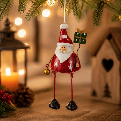 ✨ Hand-Painted Metal Dangling Leg Christmas Ornaments