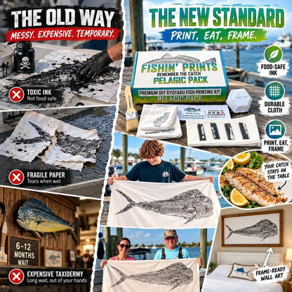 🎣 DIY Gyotaku Fish Printing Kit - Turn Your Catch Into a Masterpiece