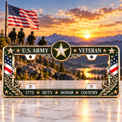 🇺🇸🦅 Honor Their Service – U.S. Military Veteran Commemorative License Plate Frame