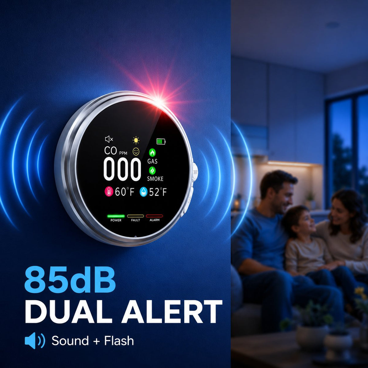🚨 6-in-1 Plug-In Air Quality Detector | Fast Refresh Home Safety Monitor