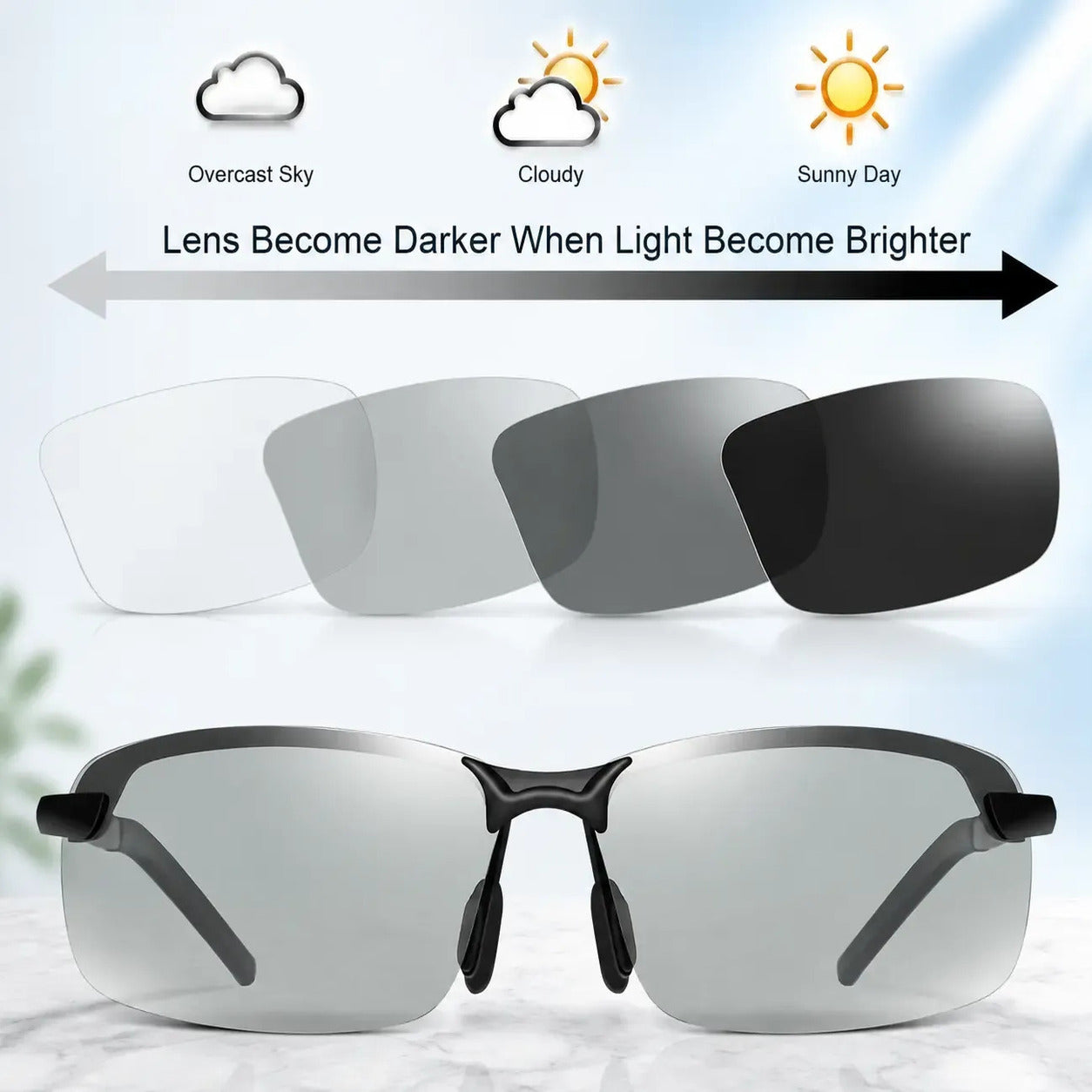 Summervibes Unisex Fashion Polarized Sunglasses, UV4o0 Anti Blue Light Sun Glasses for Photography Hiking Beach Outdoor
