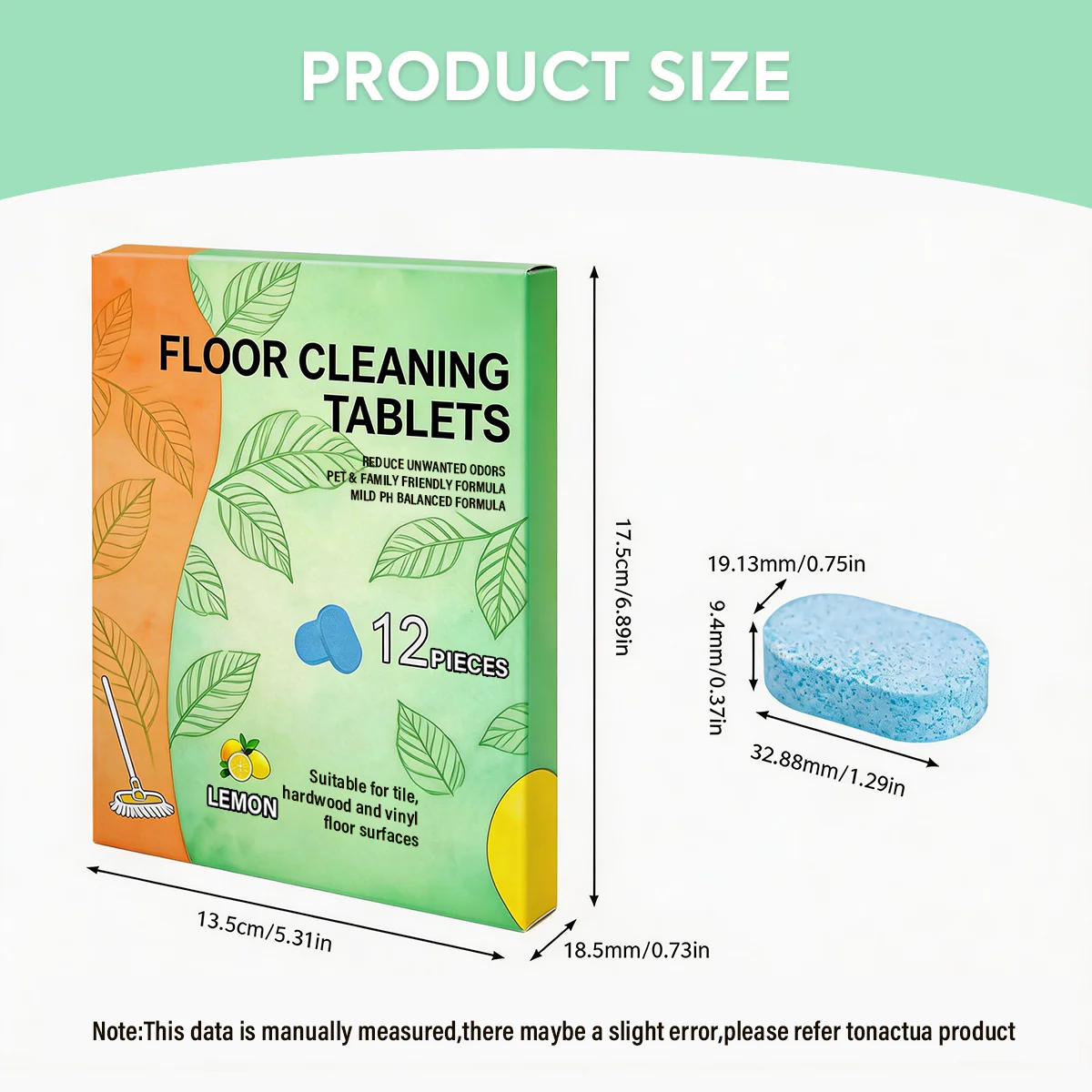 Floor Cleaning Tablets Multi-Surface Cleaner for Hardwood Laminate Tile & RV Walls Antibacterial Deodorization Maintenance