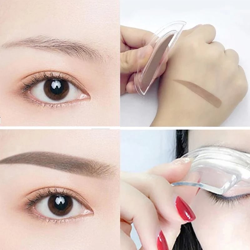 💄 Adjustable Eyebrow Stamp – Bi-Tone Powder – Waterproof & 24-Hour Wear for Makeup