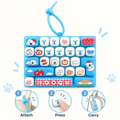 26-Key Mini Fidget Keyboard Keychain – Portable Sensory Stress Relief Toy & Cute Backpack Accessory