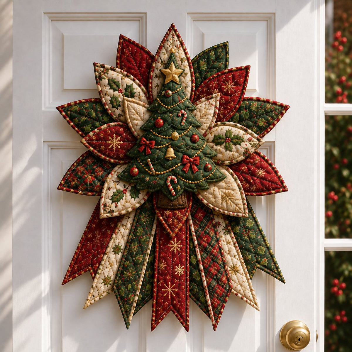 🎄 50% OFF Holiday Special – DIY Quilted Christmas Door Hanging Sewing Kit ✨