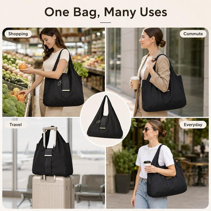 Compact Foldable Keychain Tote Bag, Expandable Reusable Grocery Shopping Bag with Key Ring🛍️