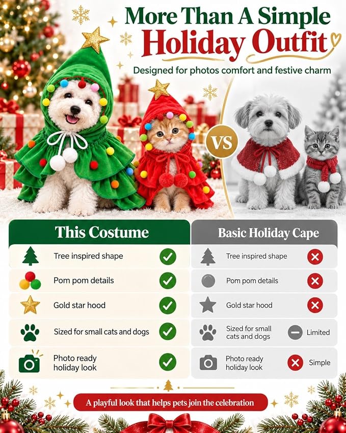Christmas Tree Pet Cape
