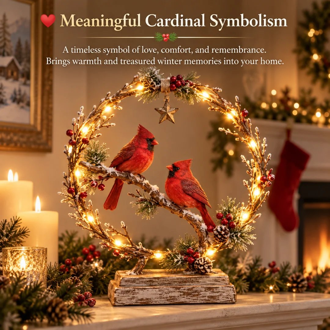 🔥 Last Day 50% OFF✨-Lighted Cardinal Tabletop Decor