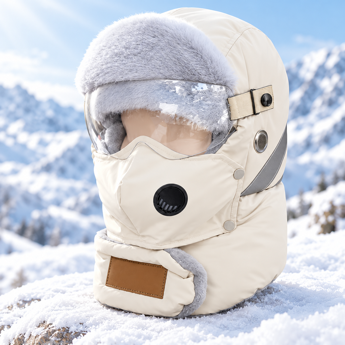 Winter Thermal Ushanka Hat with Detachable Mask and Goggles