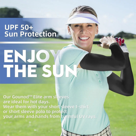 ☀️ UPF 50+ Cooling UV Arm Sleeves | 🧊 High Stretch Compression Fabric | Anti-UV Breathable Sleeves for Men Women
