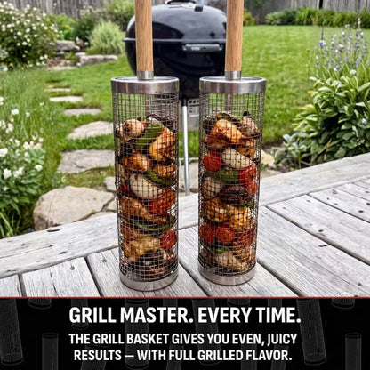 Rolling Grill Baskets - 304 Stainless Steel BBQ Tools